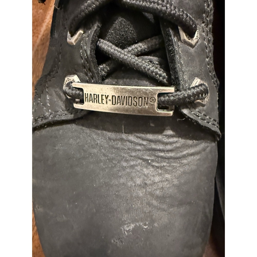 Harley-Davidson Mens Motorcycle Boots Black‎ Leather Side Zip Lug Sole 8.5